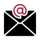 Icono email negro y rojo