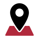 Icono ubicación negro y rojo